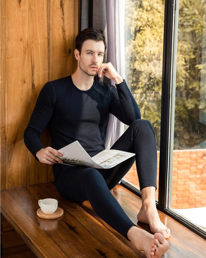 JZCreater Thermal Underwear for Men, Mens Long Johns Thermal Underwear Set, Fleece Lined Base Layer for Cold Weather - Image 8