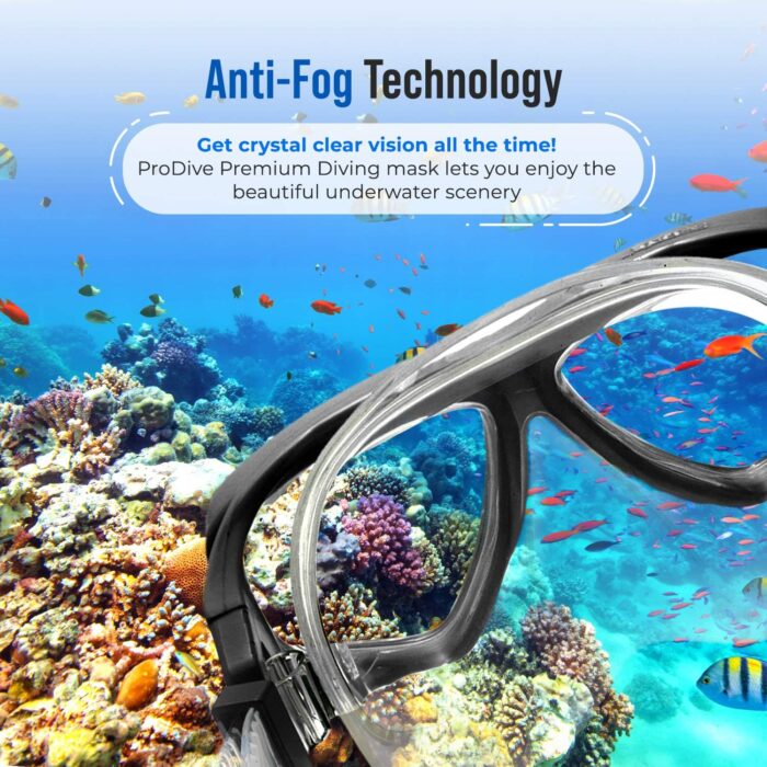 Premium Dry Top Snorkel Set - Impact Resistant Tempered Glass Diving Mask, Watertight and Anti-Fog Lens for Best Vision, Easy Adjustable Strap, Waterproof Gear Bag Included - Image 4