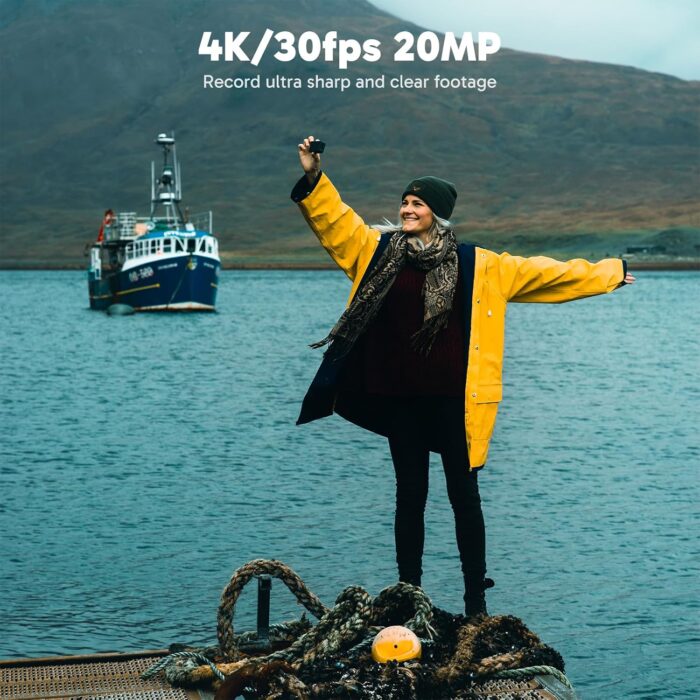 AKASO EK7000 Pro 4K30fps Action Camera with Touch Screen EIS 131ft Waterproof Underwater Camera Remote Control 5X Zoom with Helmet Accessories Kit (Standalone) - Image 2
