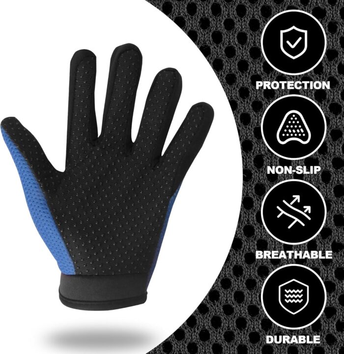 Kids Dirt Bike Gloves, Kids & Youth Power Sports Riding Gloves for Motorcycle, BMX, Mountain Bike, ATV, Full Finger Children Gloves for Outdoor Sports Cycling Camping Fishing - Image 2