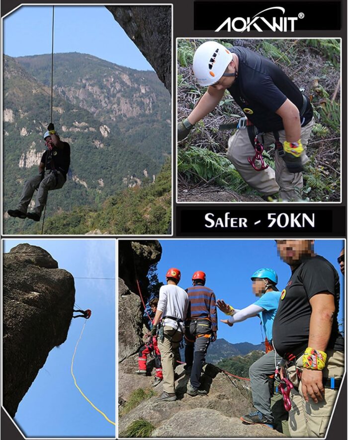 50KN Rescue Figure, 8 Descender Large Bent-Ear Belaying and Rappelling Gear Belay Device Climbing for Rock Climbing Peak Rescue 7075 Aluminum Alloy - Image 4
