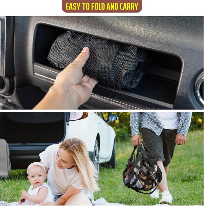 Car Ceiling Cargo Net Pocket Storage Net,29.5"x19.7" Adjustable D-Buckle to Reduce Sagging Roof Storage Organizer,Double-Layer Mesh SUV for SUVs,Road Trips,Car Camping Essentials - Image 8