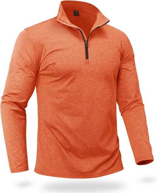 Boladeci Men's Quarter Zip Pullover Premium Fleece Lined Heather Long Sleeve Golf Shirts Midweight 1/4 Half Zip Sweatshirts