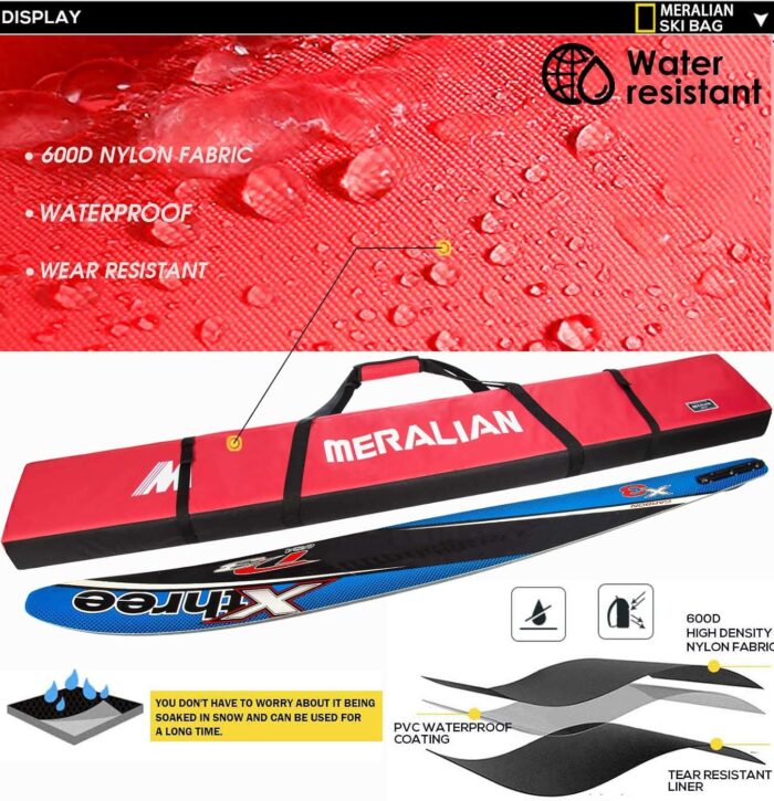 Padded Ski Bag,Waterproof Full Padded Single Ski Travel Bag with Adjustable Shoulder Strap. - Image 5