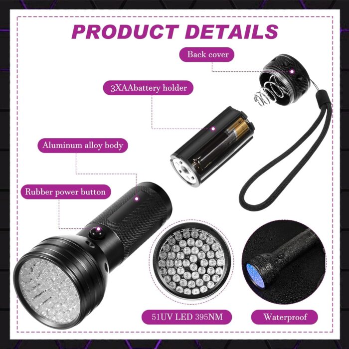 Dunzy 4 Pcs Ghost Hunting Equipment Kit Includes 1 Pocket Digital Voice Recorder 2 LED Light Up Pet Cat Ball 1 Black UV Flashlight, 8 GB(Black,Classic) - Image 3