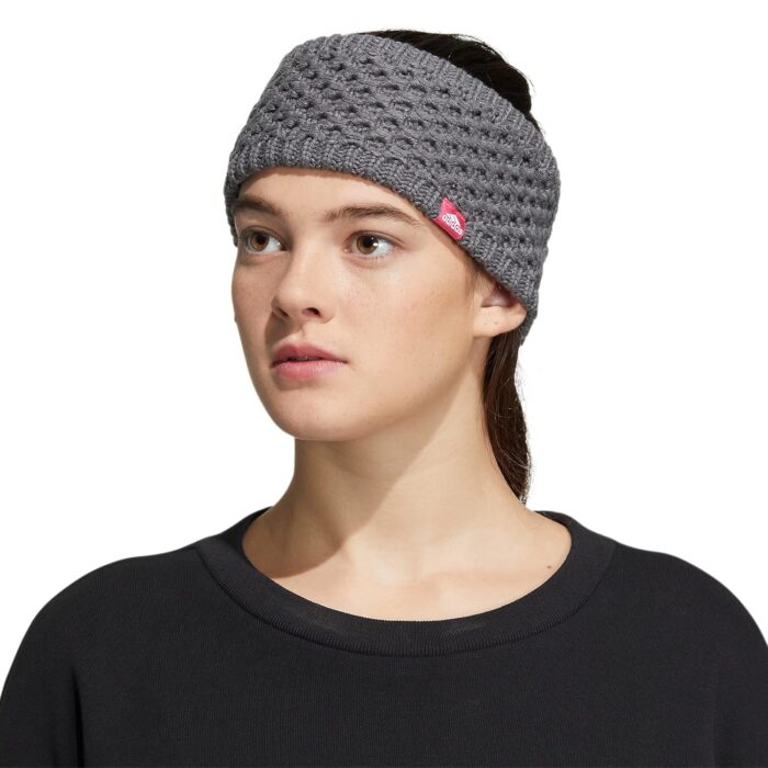 adidas Women's Knit Headband, Winter Ear Warmer Soft Fleece Lined, Onix Grey/Pink Fusion/White/Crestline, one_Size - Image 5