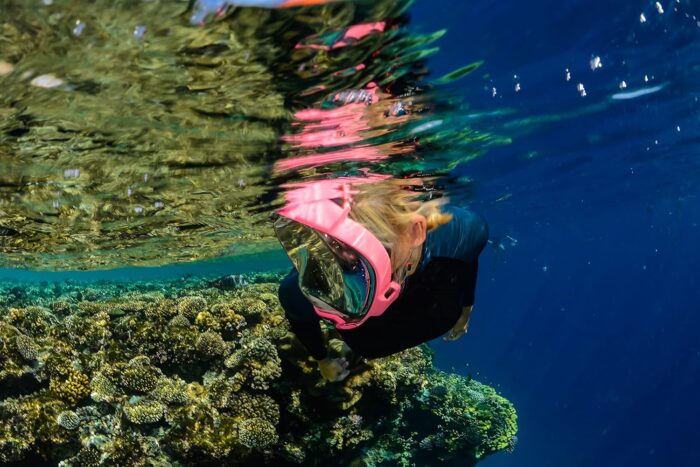 OCEAN REEF - Aria QR + Quick Release Snorkeling Mask - Full Face Snorkeling Mask - 180 Degree Underwater Vision - 8 Colours and 4 Sizes - Image 4