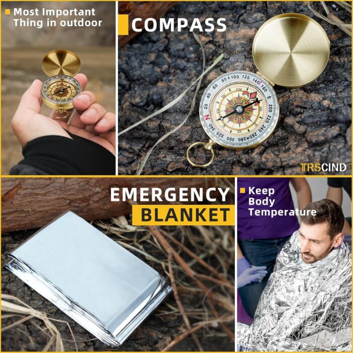 Gifts for Men Dad Husband - Fathers Day Anniversary Birthday Gifts Idea for Him Boyfriend Man - Survival Kit 14 in 1, Survival Gear and Equipment, Fishing Hunting Camping Accessories, Cool Gadgets - Image 6
