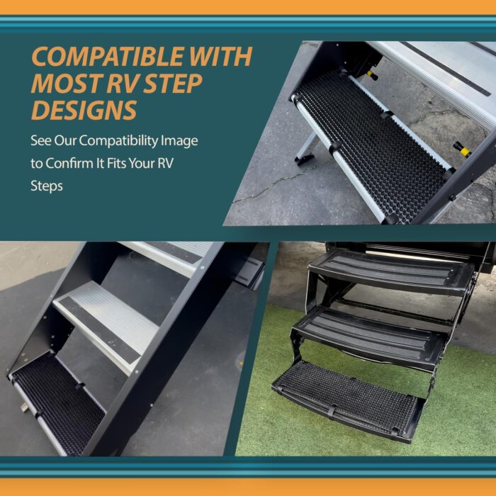 RV Step Covers - Trail Scrubber Boot Brush Cleaner for Camper Steps | Universal Fit Trailer & Semi Truck Accessories | Heavy Duty Stair Carpet Treads Alternative | RV Essentials - Image 4
