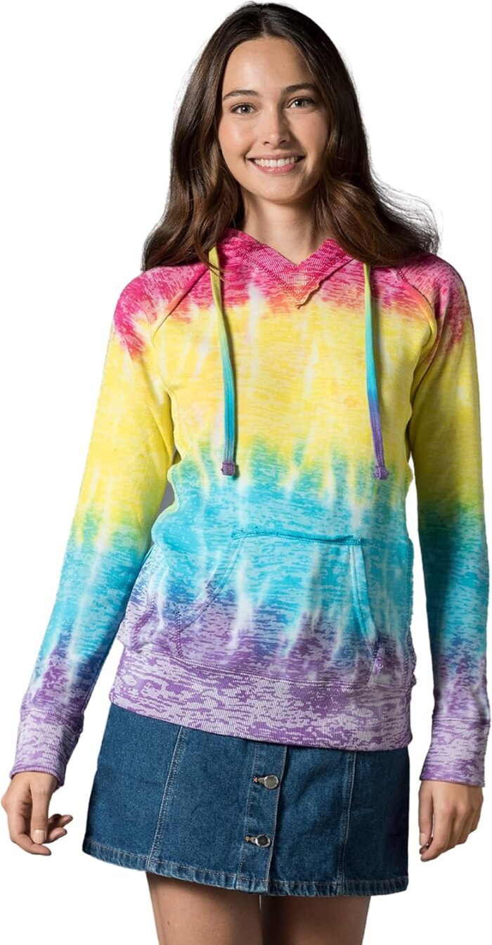 MV Sport Tie Dye Sweatshirts Hoodies for Women Rainbow Lightweight Pullover - Cotton Fleece Hoodie for Fall Winter Outfits - Image 4
