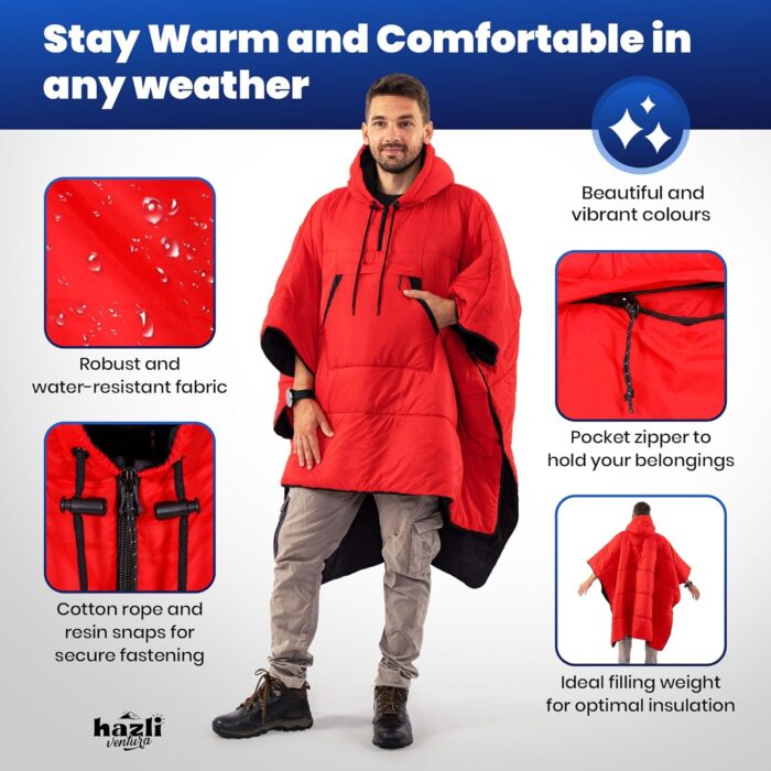 hazli Warm Camping Blanket - Stadium Blanket, Wearable Sleeping Bag Adult, Stadium Sack, Stadium Blankets for Cold Weather, Outdoor Sports Mom Essentials, Stadium Sak, Outdoor Blanket for Sports - Image 2