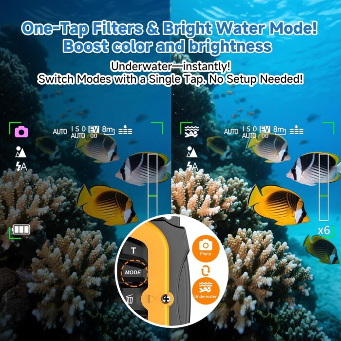 Underwater Floating Digital Camera – 48MP HD Bare-Body Waterproof Camera, No Case Needed for Underwater Fun & Childhood Memories (Yellow) - Image 8