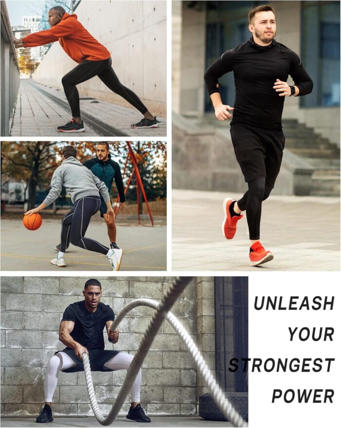 Roadbox 1, 2 or 3 Pack Men's Compression Pants Athletic Base Layer Cycling Tights Leggings for Running Yoga Basketball - Image 6