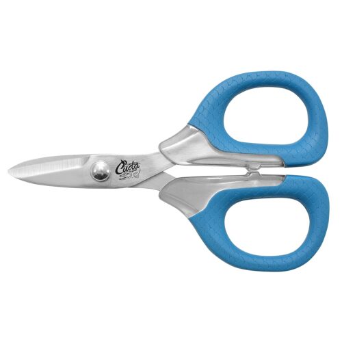 CUDA 5.5" Large Braid Shear | Durable Fishing Braid, Mono & Fluorocarbon Cutter for Saltwater & Freshwater with Dual Serrated Blades & Oversized Non-Slip Comfort Bows