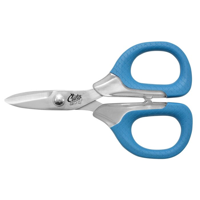CUDA 5.5" Large Braid Shear | Durable Fishing Braid, Mono & Fluorocarbon Cutter for Saltwater & Freshwater with Dual Serrated Blades & Oversized Non-Slip Comfort Bows
