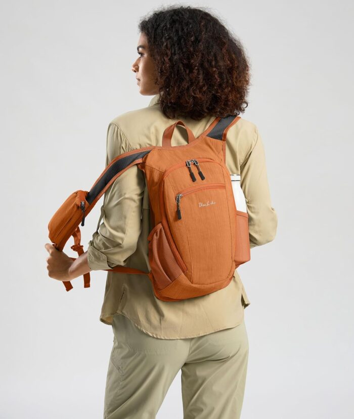10L Small Hiking Backpack Travel Daypack Lightweight Packable Back Pack for Women Men(Orange) - Image 3
