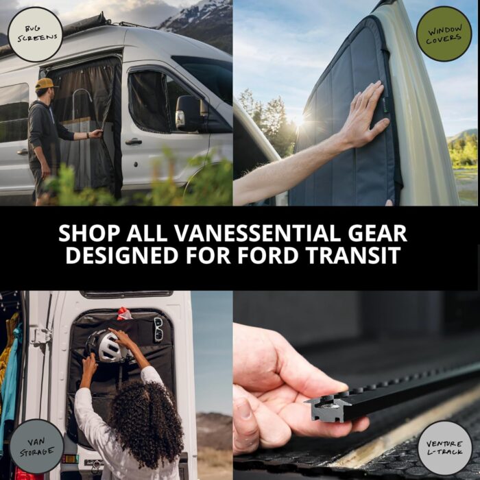 VanEssential Stealth Insulated Blackout Front Windshield Window Cover Designed for Ford Transit Van Medium and High Roof Year 2015 to Current - Charcoal Gray - Image 6