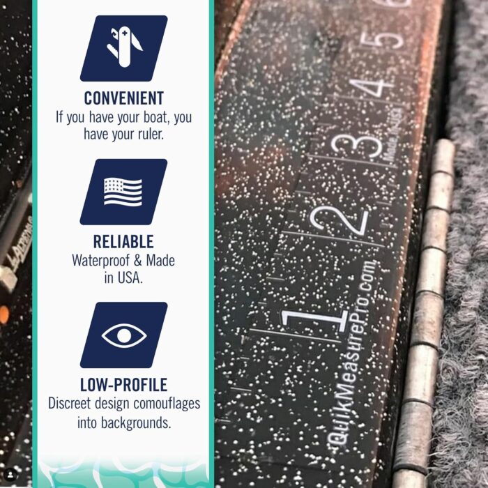 36" Fish Measuring Ruler Sticker | Waterproof Transparent Decal Tape | Made in USA | Bold and Easy Read Markings | Boat, Kayak, Net, Cooler Compatible | UV-Resistant Adhesive | Easy Application - Image 2