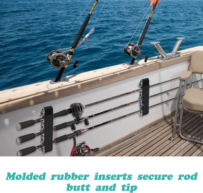 RunNico 2 pack Boating Vertical Fishing Rod Holders,Fishing Rod Holder,Boating Vertical Fishing Rod Rack for Storage,Fishing Pole Strap for Boat Deck - Image 4