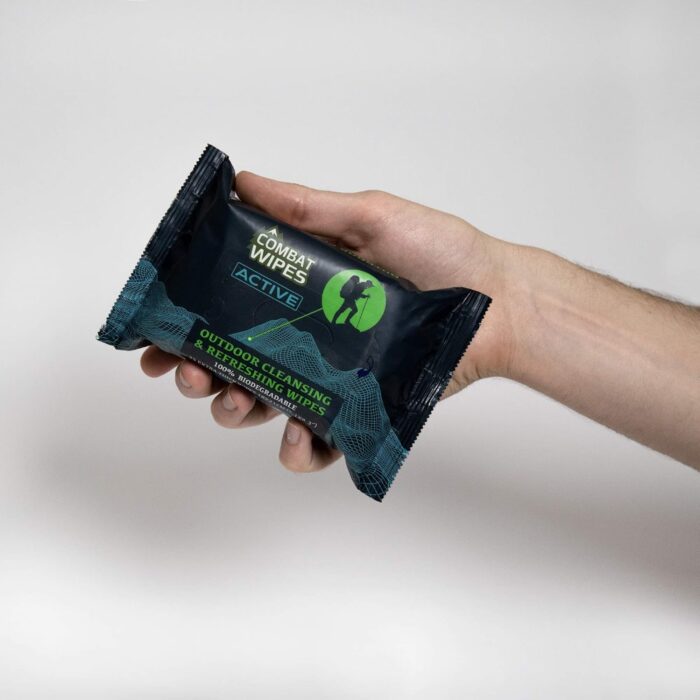 Combat Wipes ACTIVE Outdoor Wet Wipes - Extra Thick Camping Gear, Biodegradable, Body & Hand Cleansing/Refreshing Cloths for Backpacking & Gym w/Natural Aloe & Vitamin E (25 Wipes) - Image 3