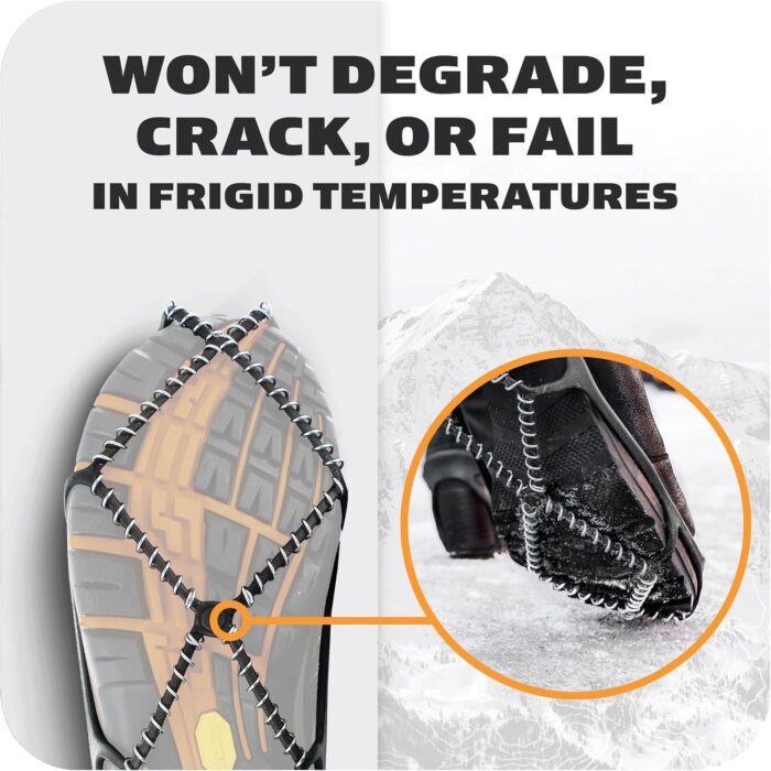 Yaktrax Walk Traction Cleats - 360-Degree Grip on Snow, Ice, & Multi-terrain Surfaces - Elastic Outer Band w/ Easy-On/Off Heel Tab & 1.2mm Zinc-coated Steel Coils - Abrasion & Rust Resistant - Unisex - Image 3