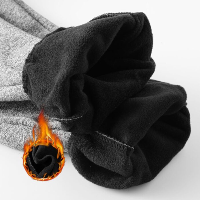 Men's Warm Lined Athletic Sweatpants Jogger Fleece Pants Winter Warm Track Pants - Image 7
