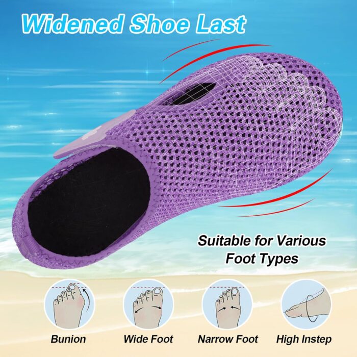 LeIsfIt Water Shoes for Women Men Wide Swim Beach Barefoot Shoes Quick Dry Aqua Socks for Pool Diving Boating River Yoga Lake Surf - Image 2
