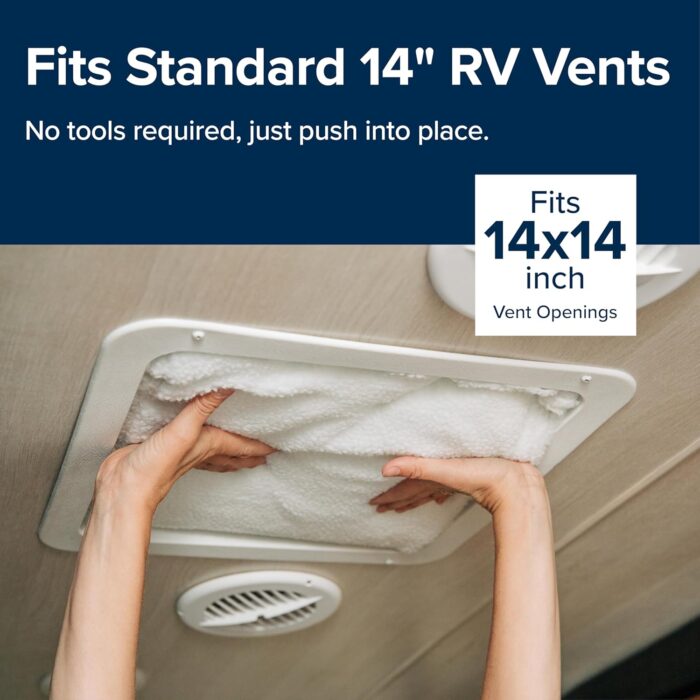 Camco Camper/RV Vent Insulator and Skylight Cover - Features 3 Layers to Reduce Heat Transfer & Increase A/C Efficiency - Fits Standard 14” Travel Trailer/RV Roof Vents (45192) - Image 2