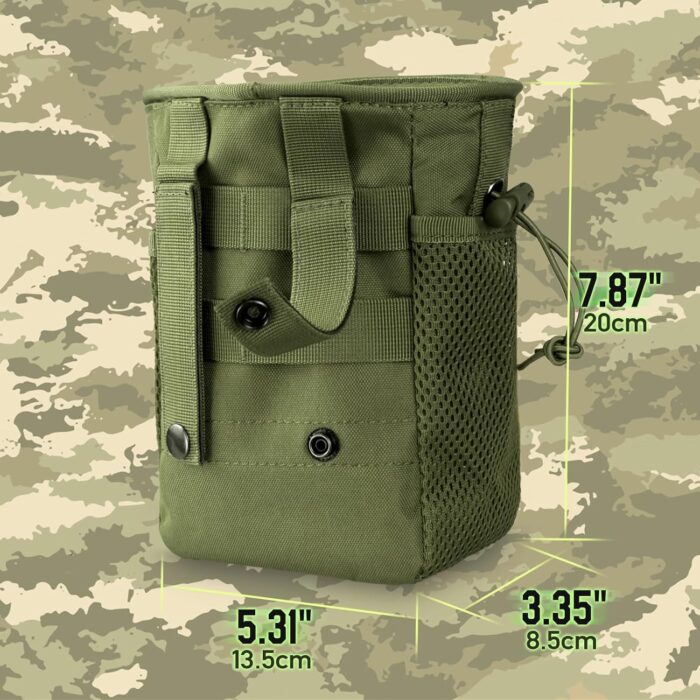 Tactical Molle Dump Pouch, Magazine Recovery Pouch Drastring Ammo Bag Belt Utility Fanny Adjustable Military Holster Bag Outdoor for Airsoft Paintball Hunting Gear with D-Ring Grimlock - Image 6