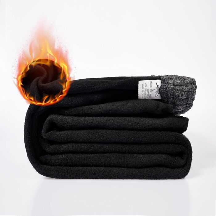 Men's Warm Lined Athletic Sweatpants Jogger Fleece Pants Winter Warm Track Pants - Image 3