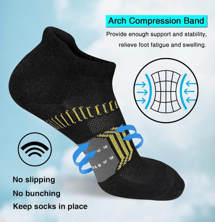Womens Athletic Cushioned Anti-Blister Comfort Running Ankle Socks 5 Pairs - Image 5