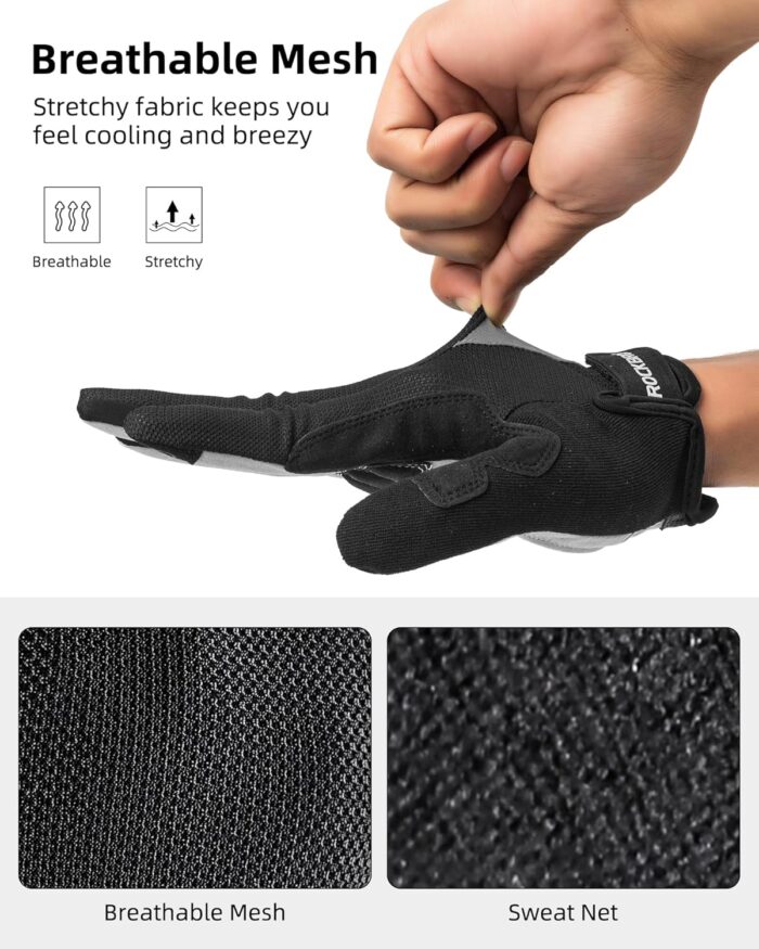 ROCKBROS Cycling Gloves for Men Women - Breathable Gel Pad Road Mountain Bike Gloves - Touch Screen Anti-Slip MTB Gloves for Cycling Workout Outdoor Sports - Image 3