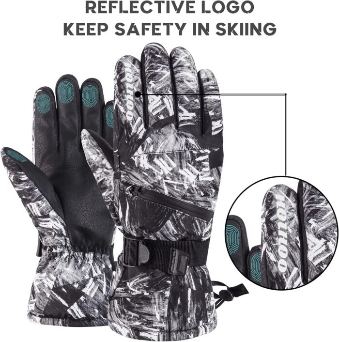 Ski Gloves - Waterproof Winter Snowboarding Gloves for Men & Women, Touchscreen Compatible, Warm Below -30F - Image 3