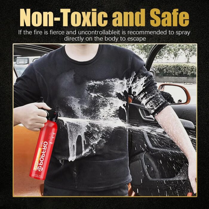 Portable Fire Extinguisher | 4-in-1 Small Fire Extinguisher for Home, Garage, Kitchen, Car | For Electric, Textile and Grease Fires | Non-Toxic, Easy Clean | Wall Mount Incl (2PK) - Image 4