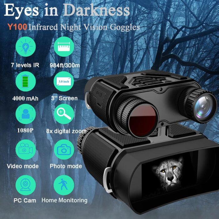 Night Vision Goggles Night Vision Binoculars for Total Darkness,Best Gifts for Men Him Dad Husband Boyfriend, Gear for Hunting and Camping - Image 2