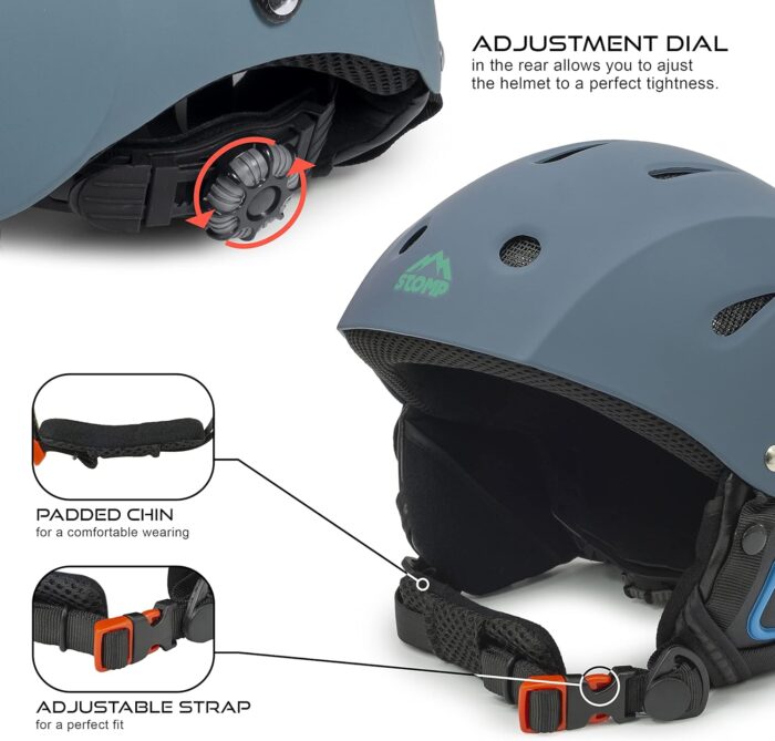 Ski & Snowboarding Snow Sports Helmet with Build-in Pocket in Ear Pads for Wireless Drop-in Headphone - Image 3
