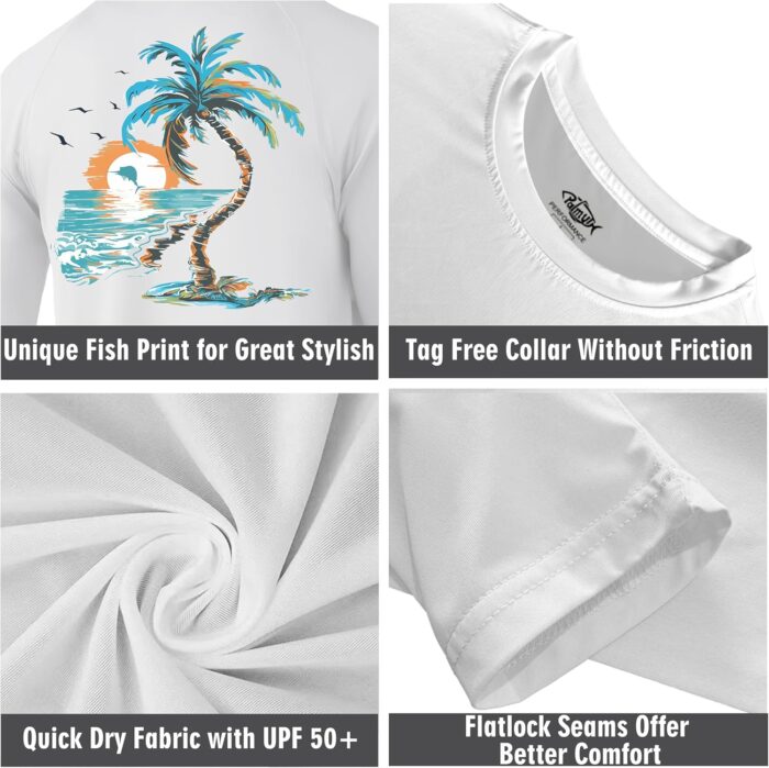 Palmyth Fishing Shirts for Men Long Sleeve UPF 50+ T Shirt Sun Protection Tee - Image 5