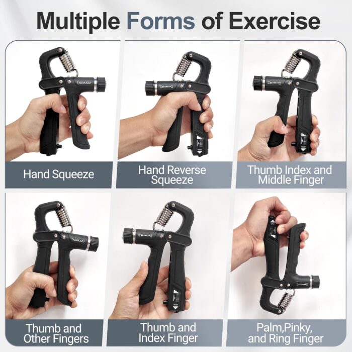 Grip Strength Trainer Kits (5 Pack), Forearm Strengthener with Adjustable Resistance, Grip Strength Tester, Finger Strengthener, Hand Gripper Strengthener for Muscle Building Injury Recover - Image 4