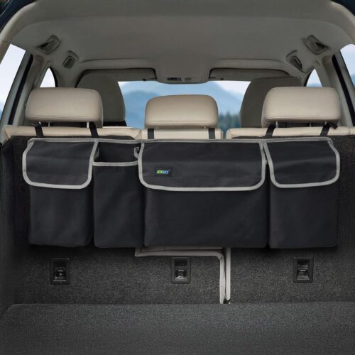 JOYSKY Car Trunk Organizer, Backseat Hanging Organizer Storage, Large Capacity Back Seat Car Organizer for SUV, Sapce-saving Vehicle Interior Accessories