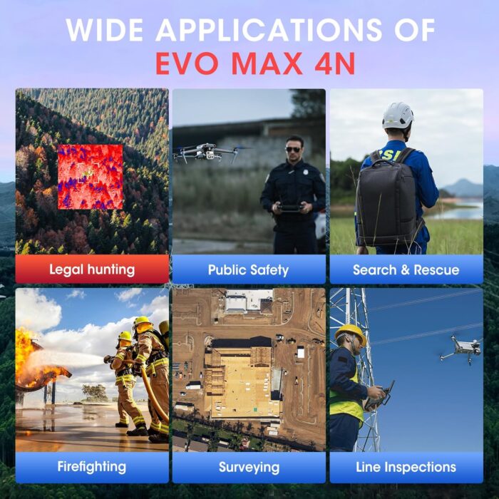 Autel Robotics EVO MAX 4N Drone, Starlight Night-Vision/ Wide/ Thermal/ L~aser 4 Cameras in One UAV, Upgrade of MAX 4T XE, 5KM Night Vision Observation, A-Mesh 1.0, 720° Obstacle Avoidance, Triple Anti-Jamming, Hot-Swappable, 42 Mins, IP43, Autel SDK - Image 9