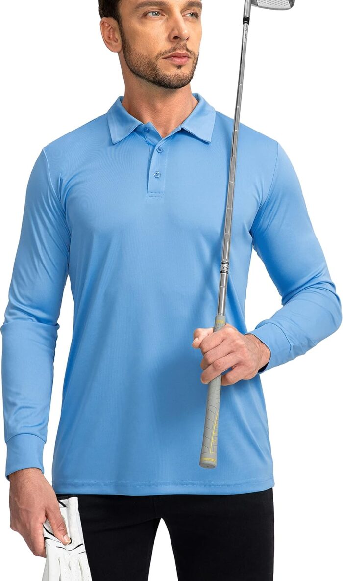 Men's Polo Shirt Long Sleeve Golf Shirts Lightweight UPF 50+ Sun Protection Cool Shirts for Men Work Fishing Outdoor - Image 5