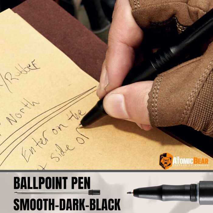 Tactical Pen – Self Defense Pen & Multi-tool Pen - Flashlight Survival Pen for Men & Women - Tactical Gear & Gift - Military EDC Pen + Glass Breaker + Bottle Opener – 3 Ink Refills + 12 Batteries - Image 5