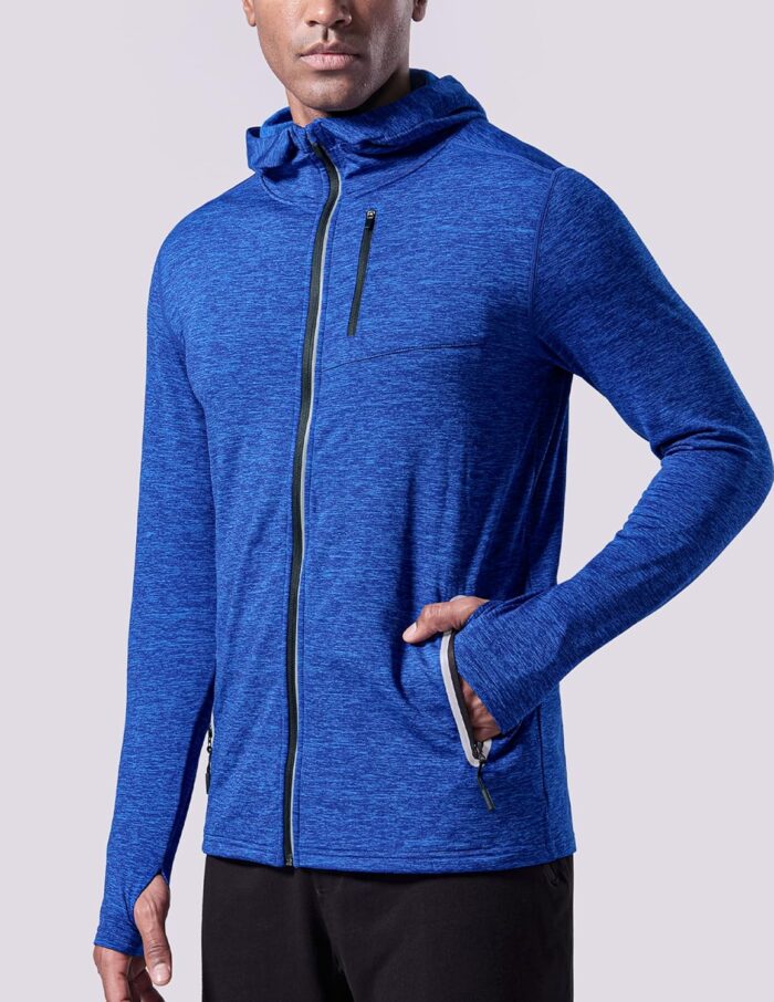 Liberty Imports 2-Pack Men’s Zip-Up Hoodies with Zipper Pockets, Lightweight Fleece Sweatshirts for Running Casual Activewear - Image 6