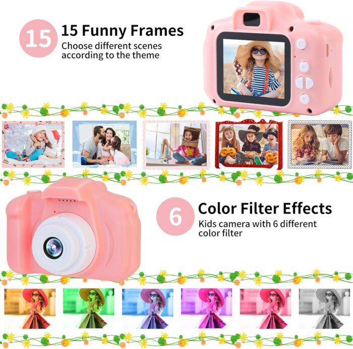 Kids Camera Underwater Waterproof Digital Camera for Kids 2 Inch IPS Screen 1080P HD Kids Video Action Camera for 3 4 5 6 7 8 9 10 Year Old Girls Boys Thanksgiving Christmas Birthday Gift - Image 4
