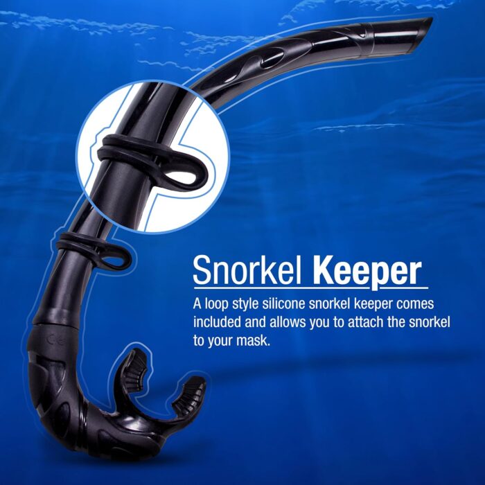 Freediving Snorkel - Flexible Roll Up Snorkel with Compact Storage Case - Scuba Gear for Scuba Diving, Freediving, Spearfishing & Snorkeling - Collapsible Silicone Folding Snorkel Tube - Image 3