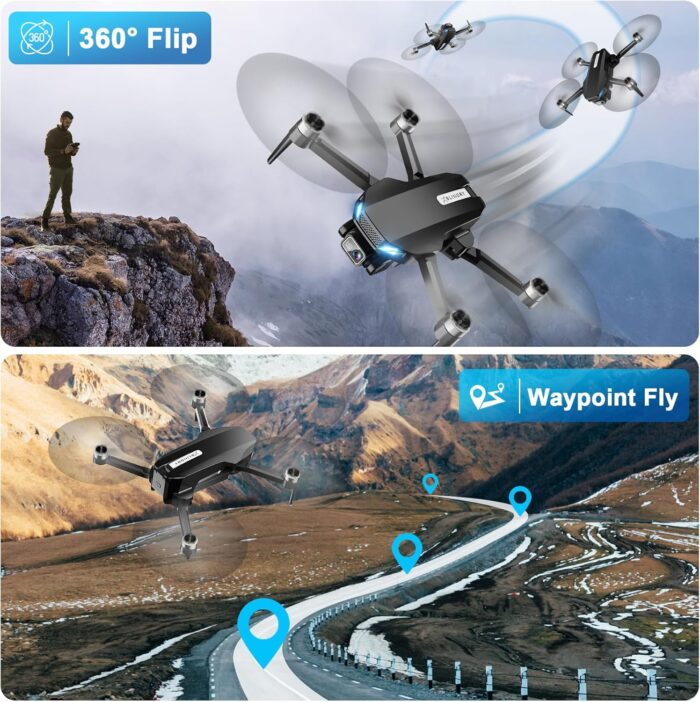 Drone with Camera, 2K HD FPV Drone with Brushless Motor, Altitude Hold, Gesture Selfie, One Key Take Off/Landing, 3D Flips, Waypoint Fly, 2 Batteries, Foldable Mini Drones for Kids and Beginners - Image 6