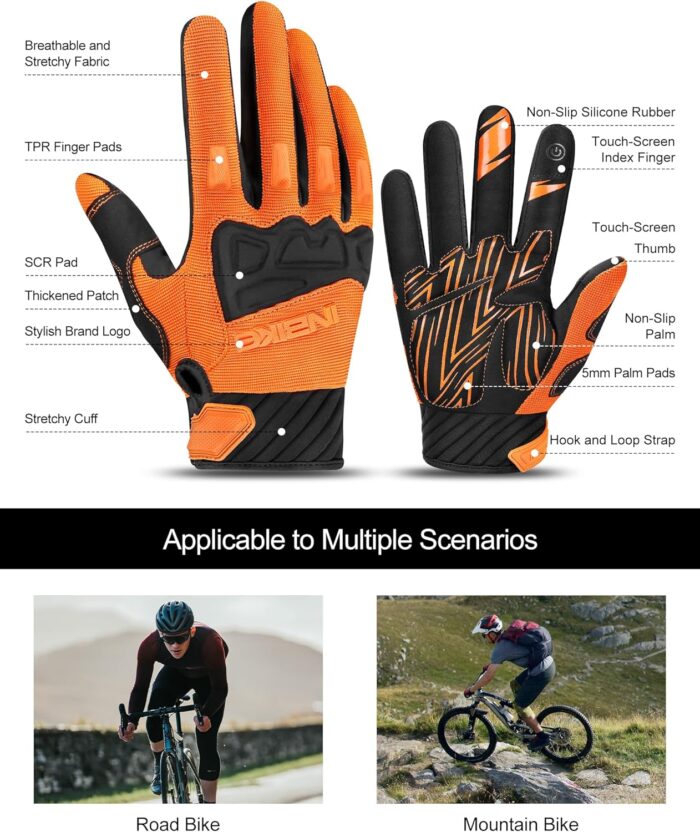 INBIKE Mountain Bike Gloves for Men Knuckle Guard Padded Men's Cycling Gloves Breathable for MTB Motocross Racing Dirtbike - Image 2