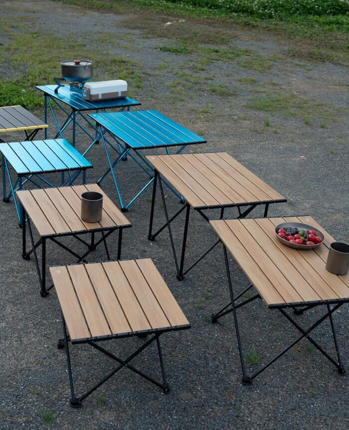 iClimb Ultralight Compact Camping Folding Table with Carry Bag (Nature- S) - Image 8