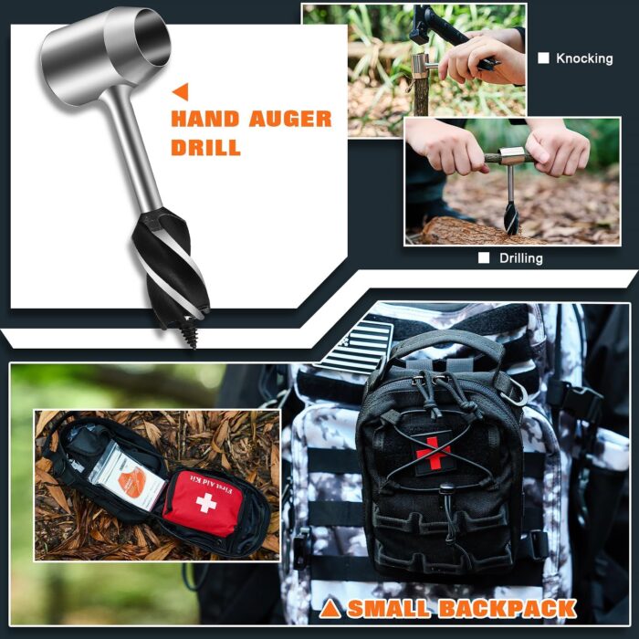Professional Survival Gear Set - First Aid Kit and Large Camping Backpack, Camping Equipment for Adventure Outdoor Hiking Adventurers - Image 3