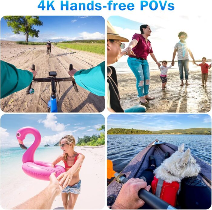 i3 4K Thumb Action Camera, Tiny Size, Mount Anywhere, Small Body Camera with Spring Clip, Portable Vlogging, Hands-Free POV Recording, Helmet Cam for Cycling, Motorcycle (64G-Card, Black) - Image 5